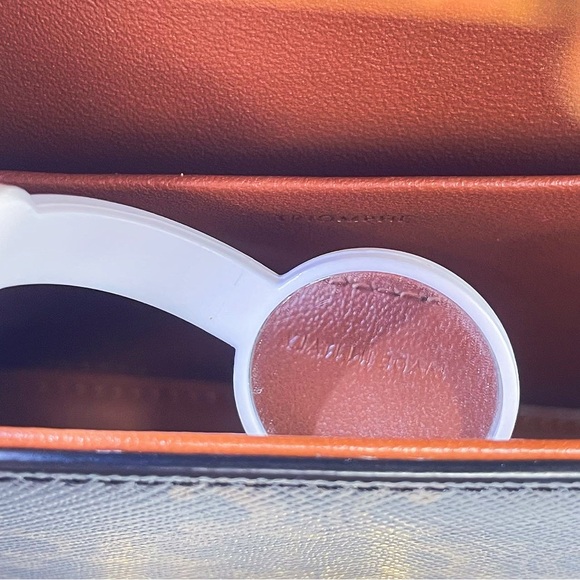 CELINE Triomphe Monogram Canvas Calfskin Leather Shoulder Bag - Picture 7 of 12